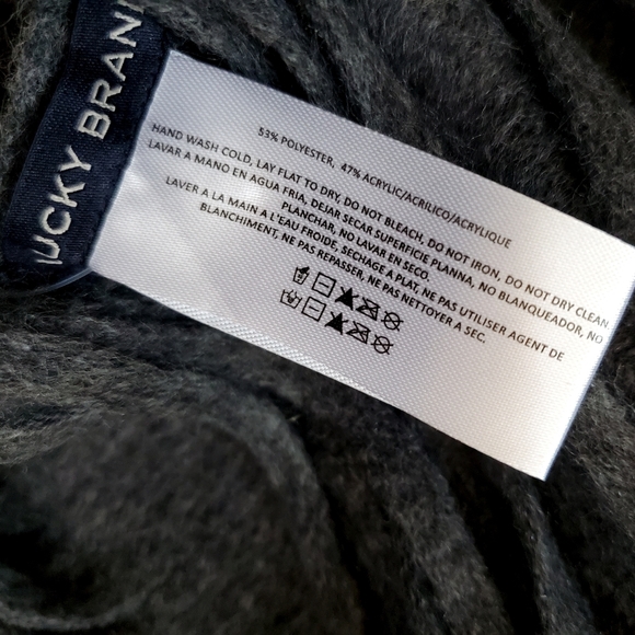 LUCKY BRAND Gray Scarf - Size 69 x 15 (NWT) - Picture 7 of 10